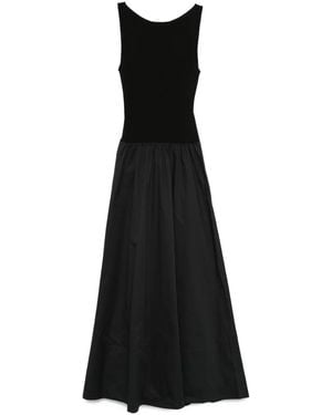 St. Agni Panelled Ribbed Maxi Dress - Black
