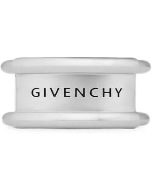 Givenchy Logo-Engraved Open-Band Ring - White