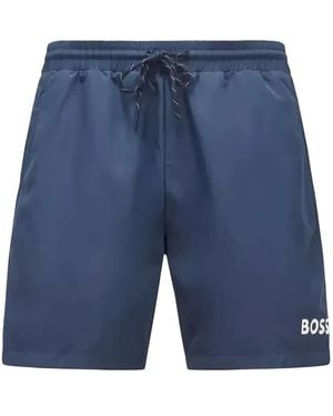 HUGO Starfish Logo Swim Shorts - Blue