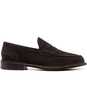 Tricker's Adam Suede Penny Loafers - Black