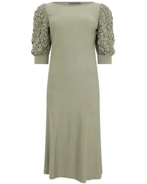 Alberta Ferretti Puff-Sleeve Midi Dress - Green