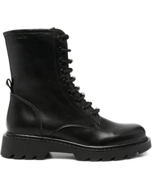 Tamaris Bottines Lacées À Empiècements - Black