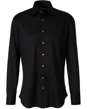 Fray Long-Sleeve Shirt - Black