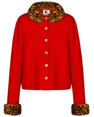 Sleeper Cárdigan Carmela con animal print - Rojo
