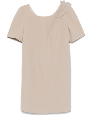 DE SANTIS Draped-Detail T-Shirt - Natural