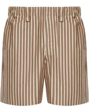 Homme Plissé Issey Miyake Striped Shorts - Natural