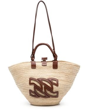 Casadei Panarea ロゴ ハンドバッグ - ナチュラル