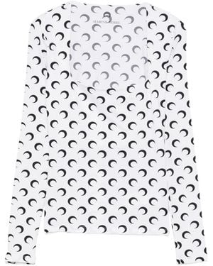 Marine Serre Moon Square-Neck Top - White