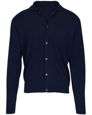 Peter Millar Maglione Southport Con Bottoni - Blu