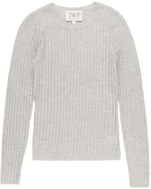 Twp Ribbed Crew-Neck Top - White