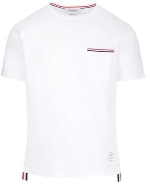 Thom Browne Camiseta De Algodón - Blanco