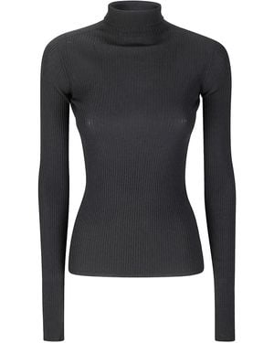Sportmax Jersey de canalé - Negro