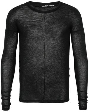 Isabel Benenato Thumb-Slot Long-Sleeve T-Shirt - Black