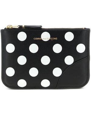Comme des Garçons Polka Dot Print Wallet - Black