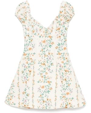 Agua Bendita Kleid mit Blumen-Print - Weiß