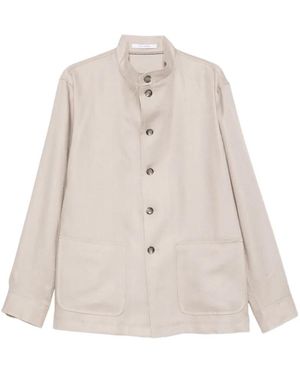 Tagliatore Button-Up Patch-Pocket Shirt Jacket - Natural