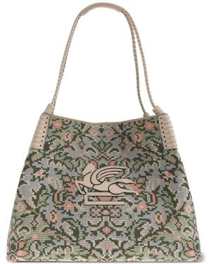 Etro Pegasus Floral Tote Bag - White