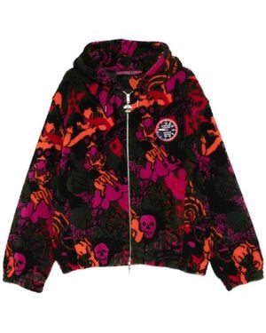 Chopova Lowena Skull-Print Fleece Jacket - Red