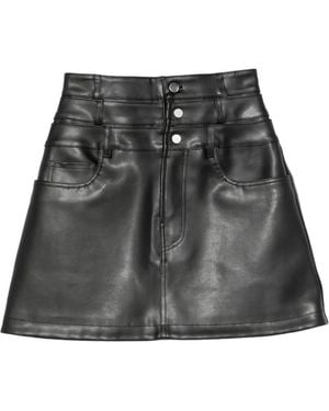 Viktor & Rolf Triple-Layer Leather Mini Skirt - Black