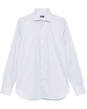 ZEGNA Vertical-Stripe Cotton Shirt - White