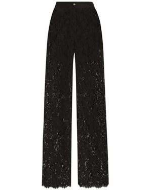 Dolce & Gabbana Cordonetto Lace Trousers - Black