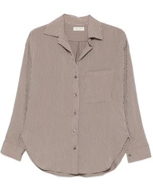 Marc O' Polo Striped Chest-Pocket Shirt - Grey