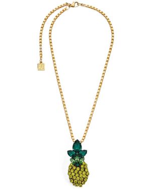 Stella Jean Collar Con Colgante De Piña Y Cristales - Blanco
