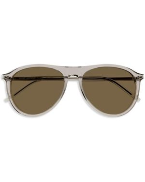 Saint Laurent Pilot-Frame Sunglasses - Natural