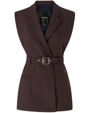 Pinko Belted Sleeveless Jacket - Purple
