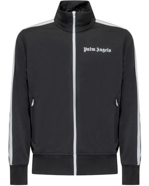 Palm Angels Stripe-Detail Zip-Fastening Jacket - Black