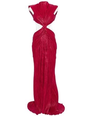 Cult Gaia Pleated Cut-Out Maxi Dress - Red