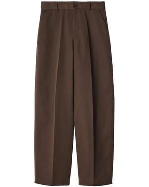 Lemaire Twill Broek Van Polykatoen - Bruin