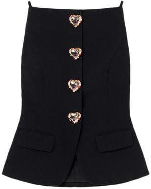 Self-Portrait Wool Crepe Top - Black