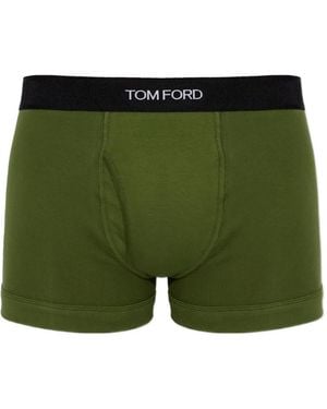 Tom Ford Logo-Waistband Boxers - Green