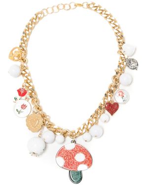 Amir Slama Bijoux Gelbgoldhalskette Mit Pilzanhänger - Natur