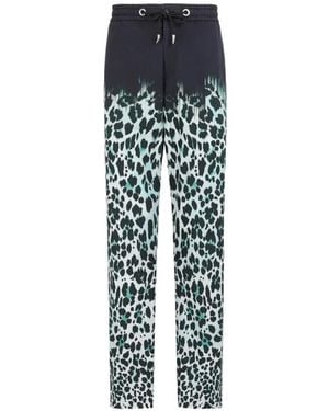 Roberto Cavalli Animal-Print Track Pants - Blue