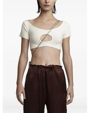 Gloria Coelho Cut-Out Ribbed Top - White