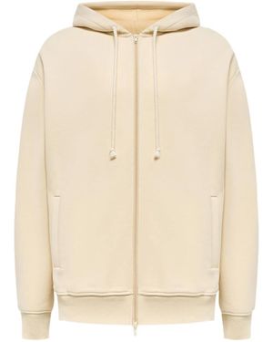 12 STOREEZ Zip Peached Terry Hoodie - Natural