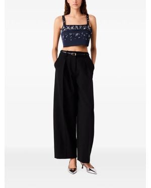 Maje Cropped-Oberteil Mit Kristallen - Blau