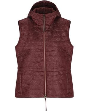 Fendi Zip-Fastening Hooded Quilted Gilet - Purple