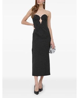 Bardot Abito Lungo Senza Spalline Con Strass - Nero