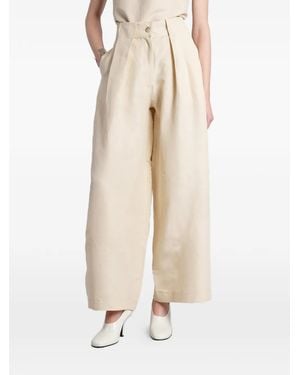 BATAKOVIC Belgrade Pleated Wide-Leg Palazzo Trousers - Natural