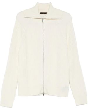 Incotex Zip-Up Cardigan - White