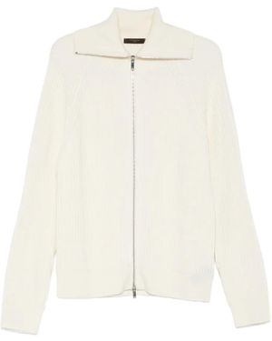 Incotex Cardigan Mit Reißverschluss - Weiß