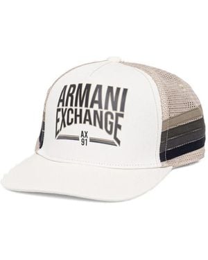 ARMANI EXCHANGE Logo-Print Baseball Cap - White