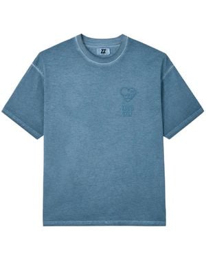 Izzue Logo-Embroidered T-Shirt - Blue