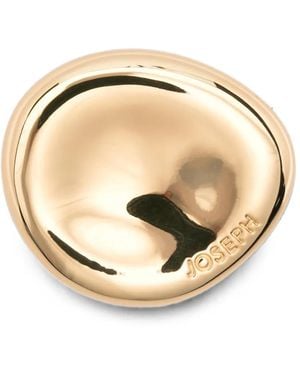 JOSEPH Logo-Engraved Bean Brooch - Metallic