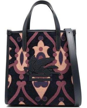 Etro Pegaso-Patch Tote Bag - Black