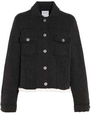 Barrie Pleated-Hem Button-Front Jacket - Black