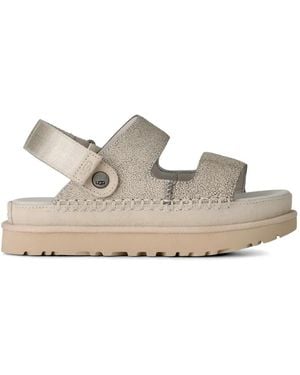 UGG Goldenstar Crackle-Effect Sandals - White